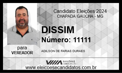 Candidato DISSIM 2024 - CHAPADA GAÚCHA - Eleições