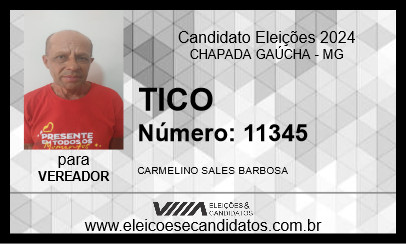 Candidato TICO 2024 - CHAPADA GAÚCHA - Eleições