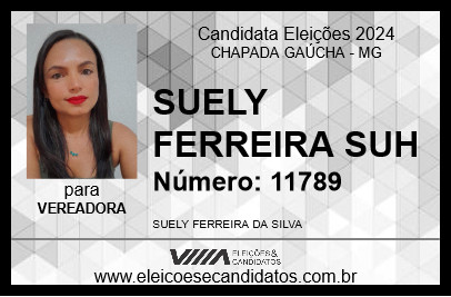 Candidato SUELY FERREIRA SUH 2024 - CHAPADA GAÚCHA - Eleições