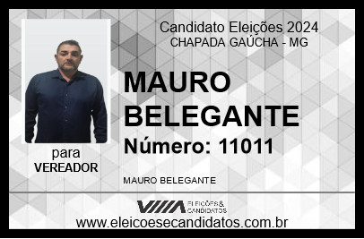 Candidato MAURO BELEGANTE 2024 - CHAPADA GAÚCHA - Eleições