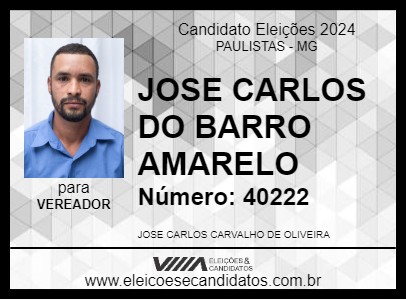 Candidato JOSE CARLOS DO BARRO AMARELO 2024 - PAULISTAS - Eleições