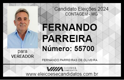 Candidato FERNANDO PARREIRA 2024 - CONTAGEM - Eleições