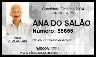 Candidato ANA DO SALÃO 2024 - CONTAGEM - Eleições