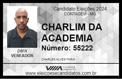 Candidato CHARLIM DA ACADEMIA 2024 - CONTAGEM - Eleições