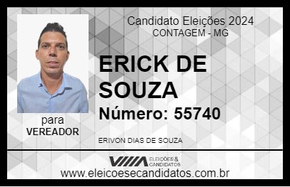 Candidato ERICK DE SOUZA 2024 - CONTAGEM - Eleições