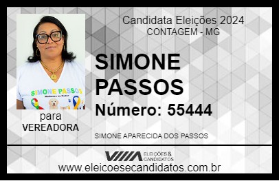 Candidato SIMONE PASSOS 2024 - CONTAGEM - Eleições