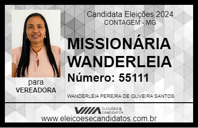 Candidato MISSIONÁRIA WANDERLEIA 2024 - CONTAGEM - Eleições