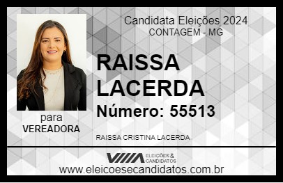 Candidato RAISSA LACERDA 2024 - CONTAGEM - Eleições