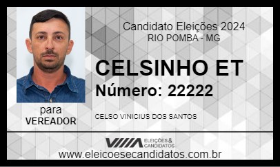 Candidato CELSINHO ET 2024 - RIO POMBA - Eleições