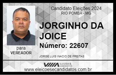 Candidato JORGINHO DA JOICE 2024 - RIO POMBA - Eleições