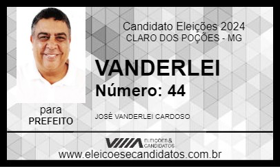 Candidato VANDERLEI 2024 - CLARO DOS POÇÕES - Eleições