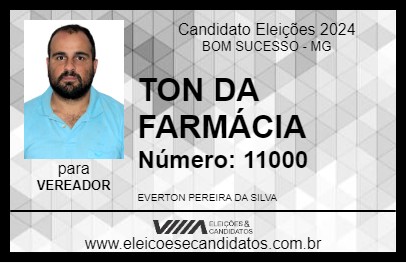 Candidato TON DA FARMÁCIA 2024 - BOM SUCESSO - Eleições