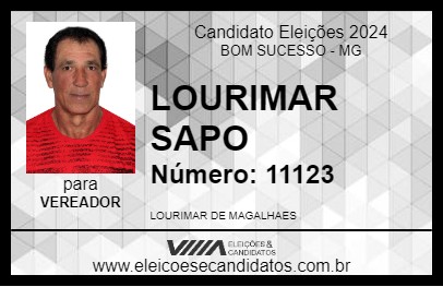 Candidato LOURIMAR SAPO 2024 - BOM SUCESSO - Eleições