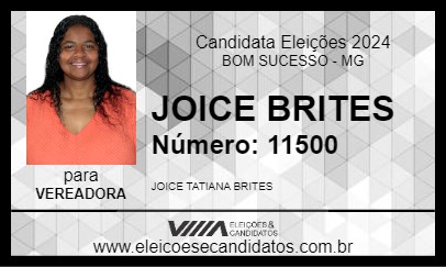 Candidato JOICE BRITES 2024 - BOM SUCESSO - Eleições