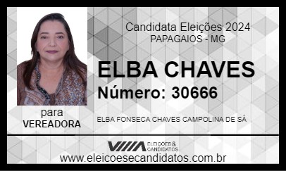 Candidato ELBA CHAVES 2024 - PAPAGAIOS - Eleições