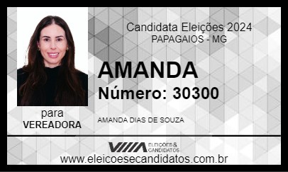 Candidato AMANDA 2024 - PAPAGAIOS - Eleições