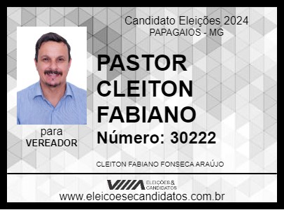 Candidato PASTOR CLEITON FABIANO 2024 - PAPAGAIOS - Eleições