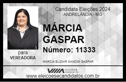 Candidato MÁRCIA GASPAR 2024 - ANDRELÂNDIA - Eleições