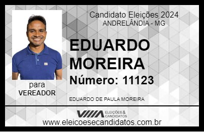 Candidato EDUARDO MOREIRA 2024 - ANDRELÂNDIA - Eleições