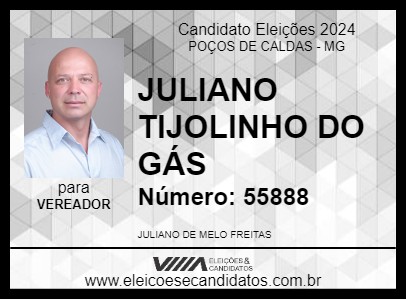 Candidato JULIANO TIJOLINHO DO GÁS 2024 - POÇOS DE CALDAS - Eleições