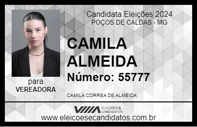 Candidato CAMILA ALMEIDA 2024 - POÇOS DE CALDAS - Eleições