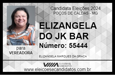 Candidato ELIZANGELA DO JK BAR 2024 - POÇOS DE CALDAS - Eleições