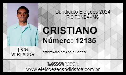 Candidato CRISTIANO 2024 - RIO POMBA - Eleições