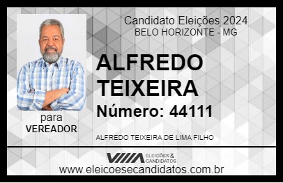 Candidato ALFREDO TEIXEIRA 2024 - BELO HORIZONTE - Eleições