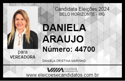 Candidato DANIELA ARAUJO 2024 - BELO HORIZONTE - Eleições