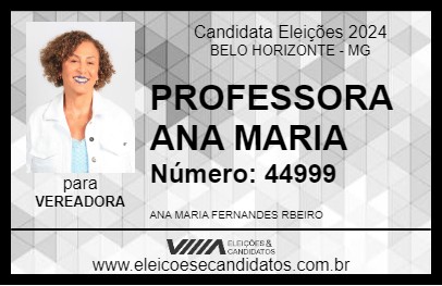 Candidato PROFESSORA ANA MARIA 2024 - BELO HORIZONTE - Eleições