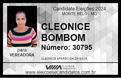 Candidato CLEONICE BOMBOM 2024 - MONTE BELO - Eleições