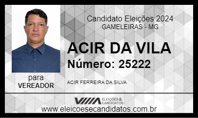 Candidato ACIR DA VILA 2024 - GAMELEIRAS - Eleições