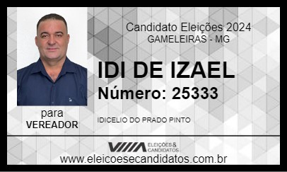 Candidato IDI DE IZAEL 2024 - GAMELEIRAS - Eleições