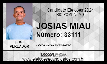 Candidato JOSIAS MIAU 2024 - RIO POMBA - Eleições