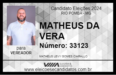 Candidato MATHEUS DA VERA 2024 - RIO POMBA - Eleições