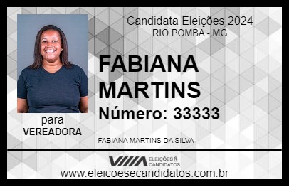 Candidato FABIANA MARTINS 2024 - RIO POMBA - Eleições