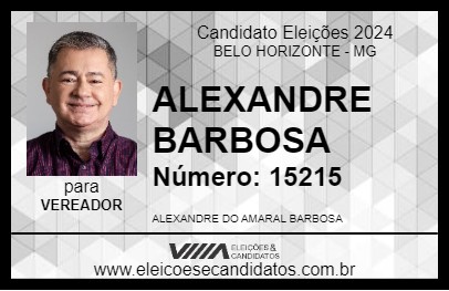 Candidato ALEXANDRE BARBOSA 2024 - BELO HORIZONTE - Eleições