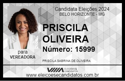 Candidato PRISCILA OLIVEIRA 2024 - BELO HORIZONTE - Eleições