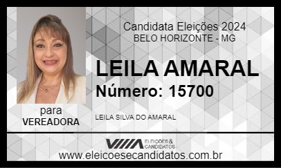 Candidato LEILA AMARAL 2024 - BELO HORIZONTE - Eleições