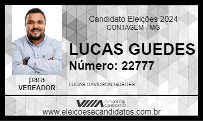 Candidato LUCAS GUEDES 2024 - CONTAGEM - Eleições