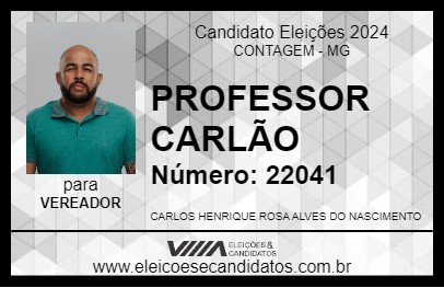 Candidato PROFESSOR CARLÃO 2024 - CONTAGEM - Eleições