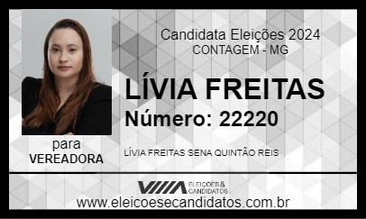 Candidato LÍVIA FREITAS 2024 - CONTAGEM - Eleições