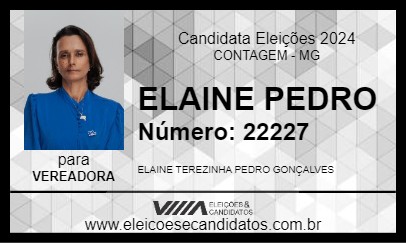 Candidato ELAINE PEDRO 2024 - CONTAGEM - Eleições