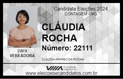 Candidato CLÁUDIA ROCHA 2024 - CONTAGEM - Eleições