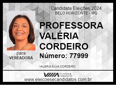 Candidato PROFESSORA VALÉRIA CORDEIRO 2024 - BELO HORIZONTE - Eleições