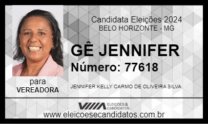 Candidato GÊ JENNIFER 2024 - BELO HORIZONTE - Eleições