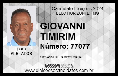 Candidato GIOVANNI TIMIRIM 2024 - BELO HORIZONTE - Eleições