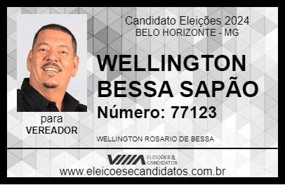 Candidato WELLINGTON BESSA SAPÃO 2024 - BELO HORIZONTE - Eleições