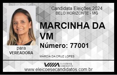 Candidato MARCINHA DA VM 2024 - BELO HORIZONTE - Eleições