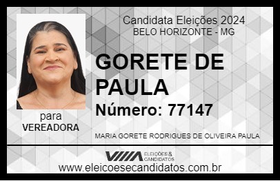 Candidato GORETE DE PAULA 2024 - BELO HORIZONTE - Eleições